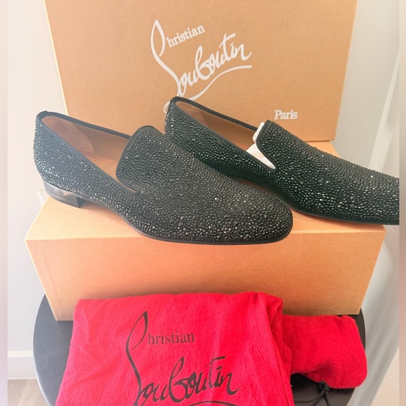 Limited Edition/Rare Christian Louboutin Black Studded Loafers with Red Soles - Picture 3 of 4